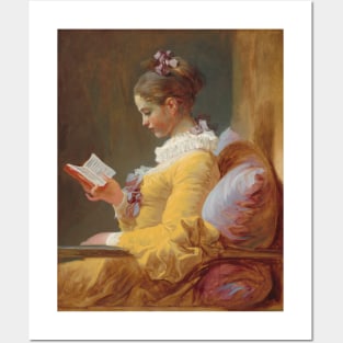 Young Girl Reading Painting by Jean-Honoré Fragonard Posters and Art